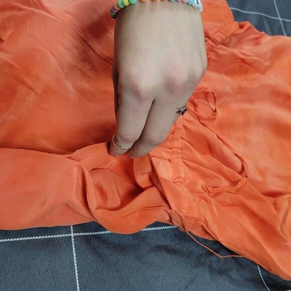 young fabulous and broke womens s Silk Orange Romper tiedye boho festival comfy - Picture 4 of 7